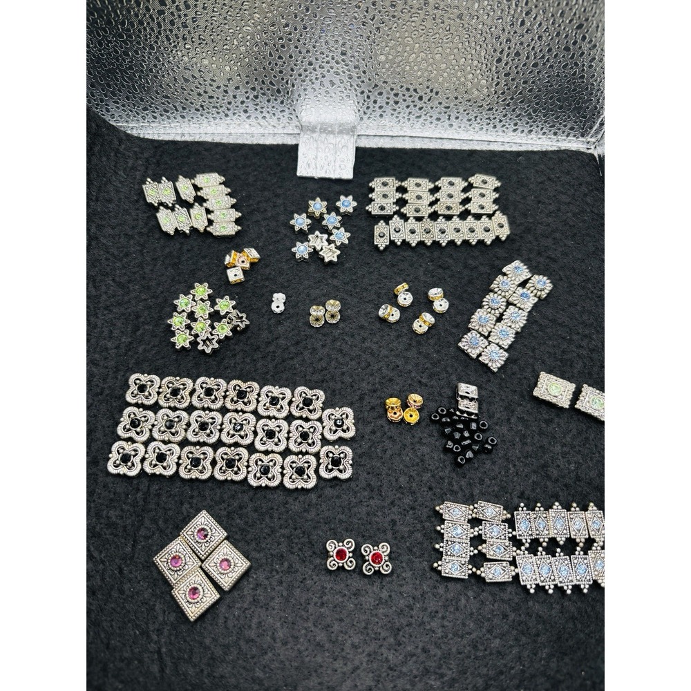 Lot Assorted SWAROVSKI CRYSTAL SLIDE BEADS & Other Jewelry Making Supplies Craft